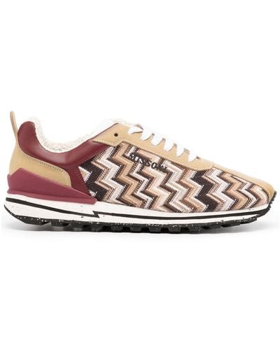 Missoni Striped Lace-up Sneakers - Pink
