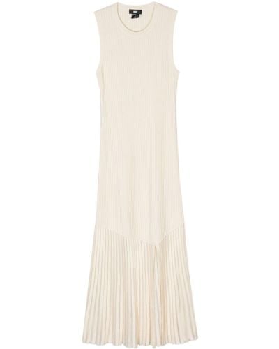 DKNY Sleeveless Ribbed-knit Maxi Dress - White