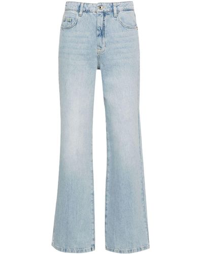 Patrizia Pepe Straight Jeans Met Lichte Wassing - Blauw