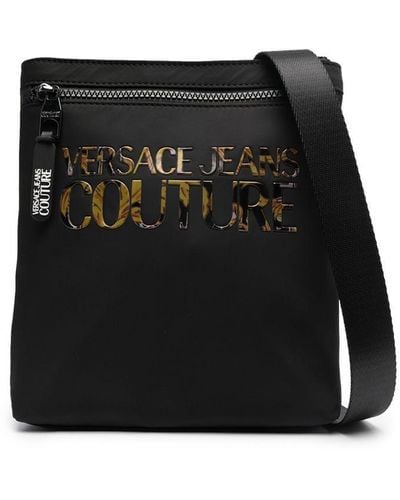 Versace Jeans Couture Bolso messenger con aplique del logo - Negro