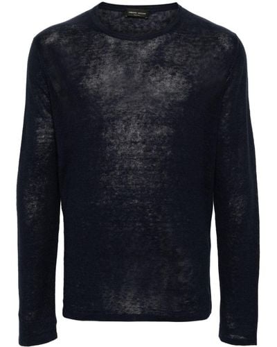 Roberto Collina Rolled-neck Linen Sweater - Blue