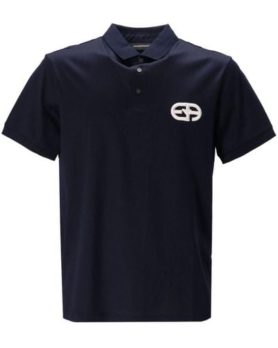Emporio Armani ボタン ポロシャツ - ブルー