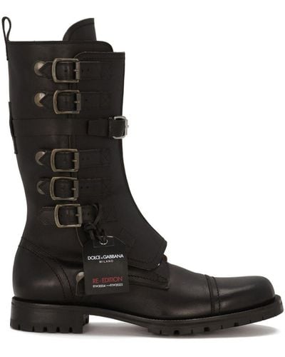 Dolce & Gabbana Re-edition Buckled Boots - Black