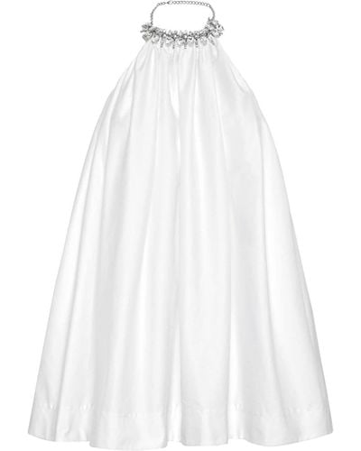 Philipp Plein Crystal-embellishment Cotton Mini Dress - White