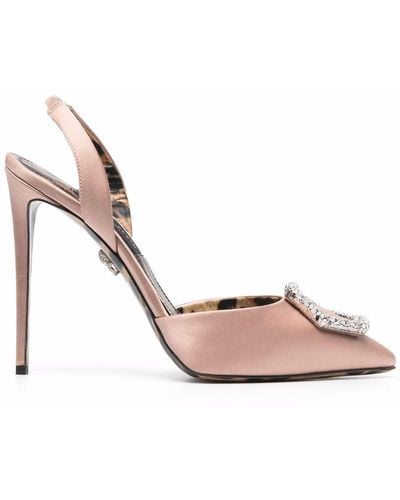 Philipp Plein Slingback High-heeled Court Shoes - Natural