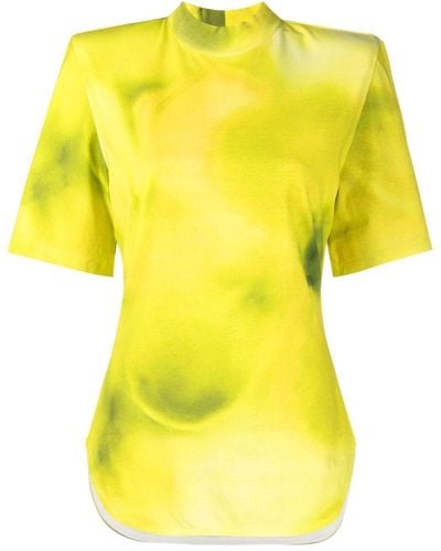 The Attico Cotton Flower Print T-shirt - Yellow