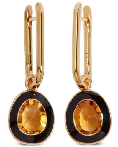 Annoushka 14kt Yellow-gold Knuckle Citrine Hoop Earrings - Metallic