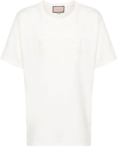 Gucci T-Shirt Aus Baumwolljersey - Weiß