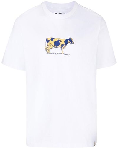 Carhartt Cow-print Organic Cotton T-shirt - White