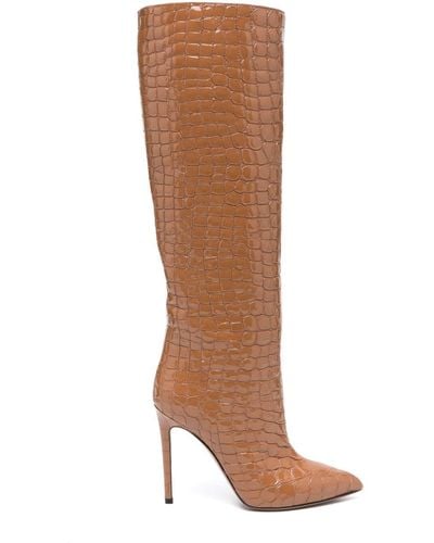 Paris Texas 105mm Knee-high Leather Boot - Brown