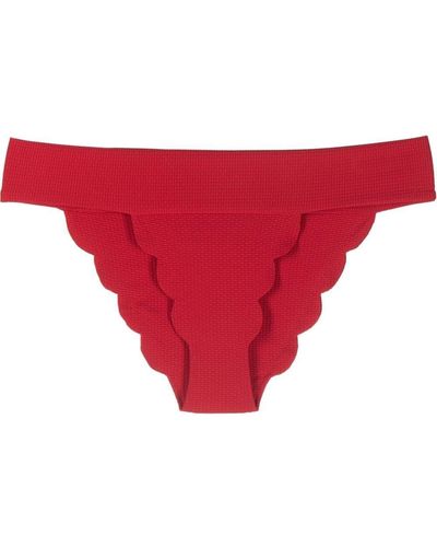 Marysia Swim Scalloped Edge Bikini Bottoms - Red