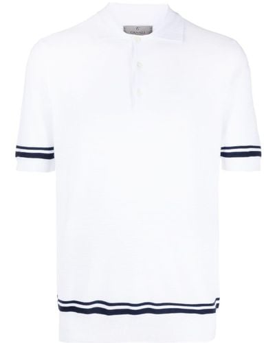 Canali Short-sleeve Cotton Polo - White