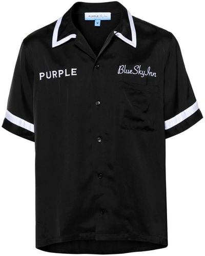 Purple Brand X Blue Sky Inn Embroidered Shirt - Black