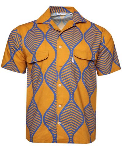 Doppiaa Camisa estampada de dos tonos - Naranja