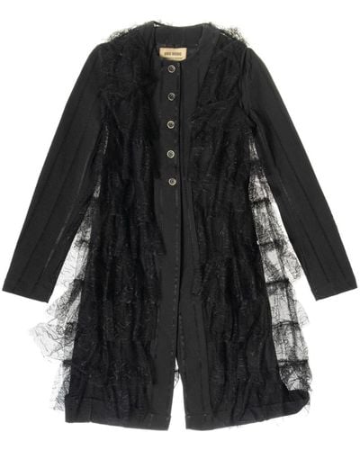 Uma Wang Manteau à design superposé - Noir