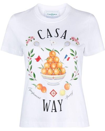 Casablancabrand T-shirt Casa Way en coton biologique - Blanc