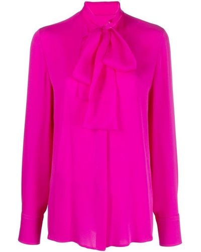 Valentino Garavani Seidenhemd mit Schleifenkragen - Pink