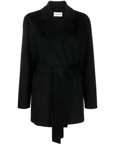 P.A.R.O.S.H. Belted Double-breasted Cashmere Coat - Black