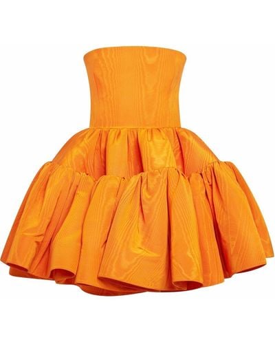 Oscar de la Renta Cold-shoulder Flared Mini Dress - Orange