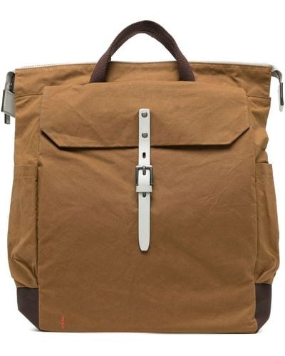 Ally Capellino Fin Waxed Cotton Backpack - Brown