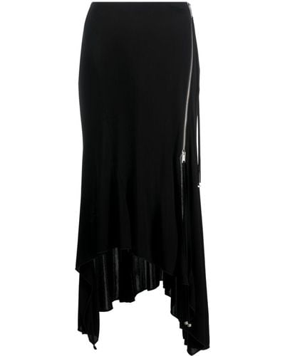 Blumarine Side-slit Draped Midi Skirt - Black