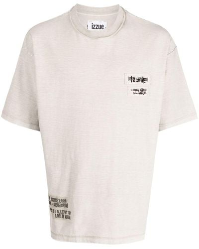 Izzue T-Shirt mit Logo-Patch - Weiß