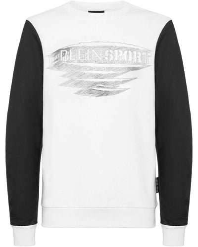 Philipp Plein Logo-print Panelled Sweatshirt - White