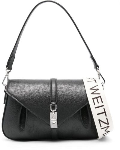 Stuart Weitzman Milan Leather Shoulder Bag - Black