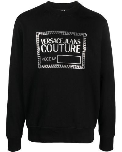 Versace Jeans Couture Sweatshirt mit Logo-Print - Schwarz