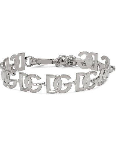 Dolce & Gabbana Dg-logo Chain-link Choker - White