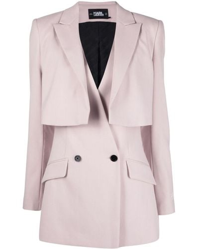 Karl Lagerfeld Transformer Layered Blazer - Pink