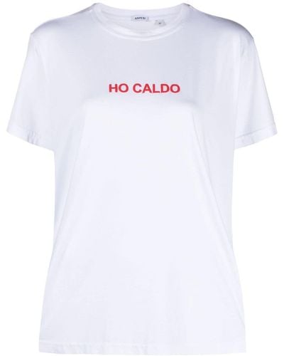 Aspesi T-Shirt mit geflocktem Logo - Weiß