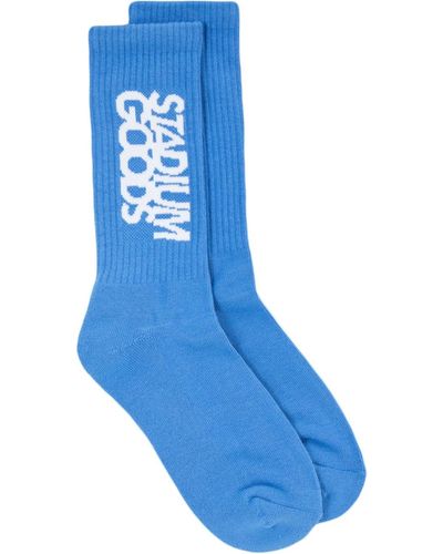 Stadium Goods Logo "unc" Crew Socks - Blue