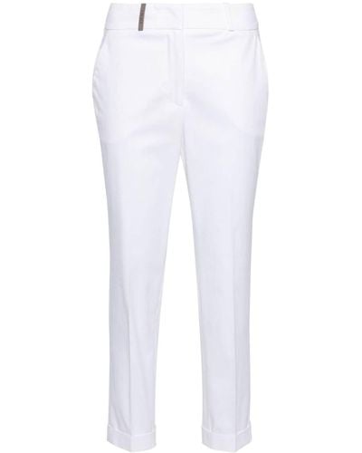 Peserico High-waist Cropped Pants - White