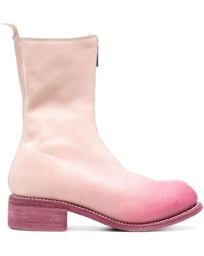Guidi Leather Zip-up Boots - Pink
