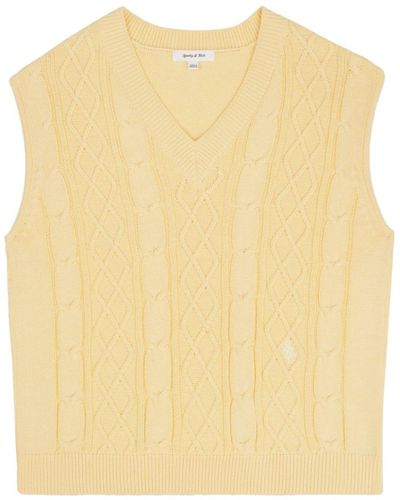 Sporty & Rich Src Cable-knit Vest - Yellow