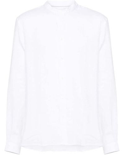 Brunello Cucinelli Hanfhemd mit Stehkragen - Weiß