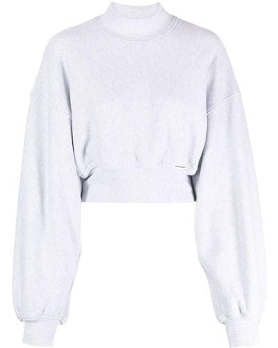 Alexander Wang Cropped Sweater Met Opstaande Hals - Wit