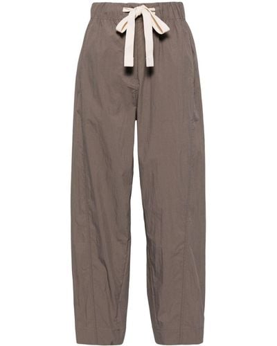 Lee Mathews Mina Crinkled Tapered Trousers - Brown