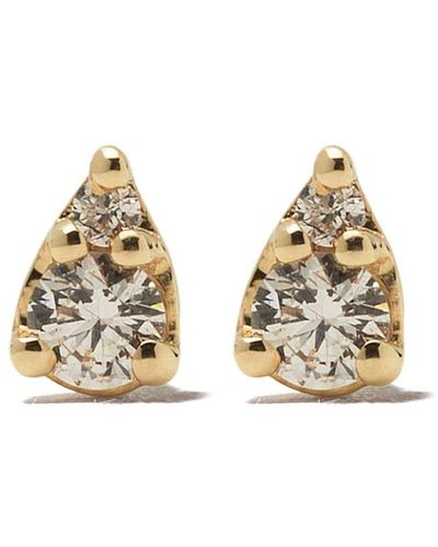 Dana Rebecca 14kt Gold Diamond Teardrop Earrings - Metallic