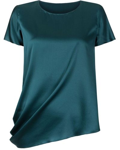 UMA | Raquel Davidowicz T-shirt en soie à détail drapé - Vert