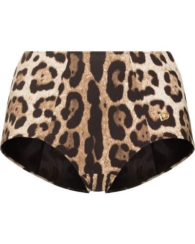 Dolce & Gabbana Bragas de bikini con estampado de leopardo - Negro
