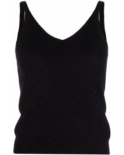 Max & Moi Sleeveless Knitted Top - Black