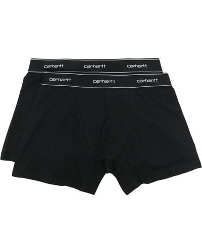 Carhartt Two-pack Logo-print Waistband Boxers - Black