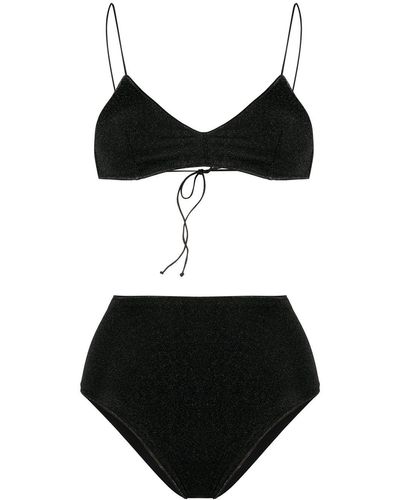 Oséree Black "lumière" Two-piece Swimsuit