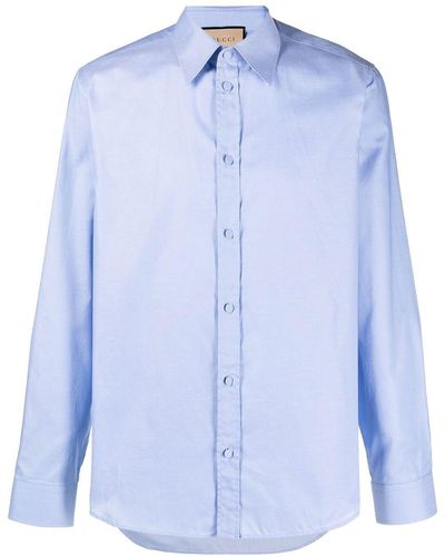 Gucci Katoenen Overhemd - Blauw
