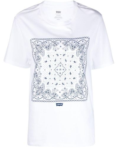 Levi's Bandana-print Cotton T-shirt - White