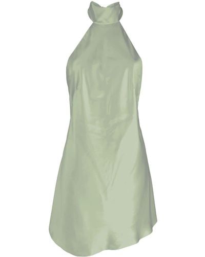 Michelle Mason Halterneck Silk Minidress - Green