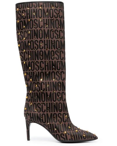 Moschino 75mm Crystal-embellished Boots - Black