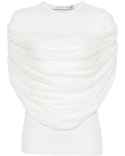 Christopher Esber Camiseta Sonora con panel drapeado - Blanco